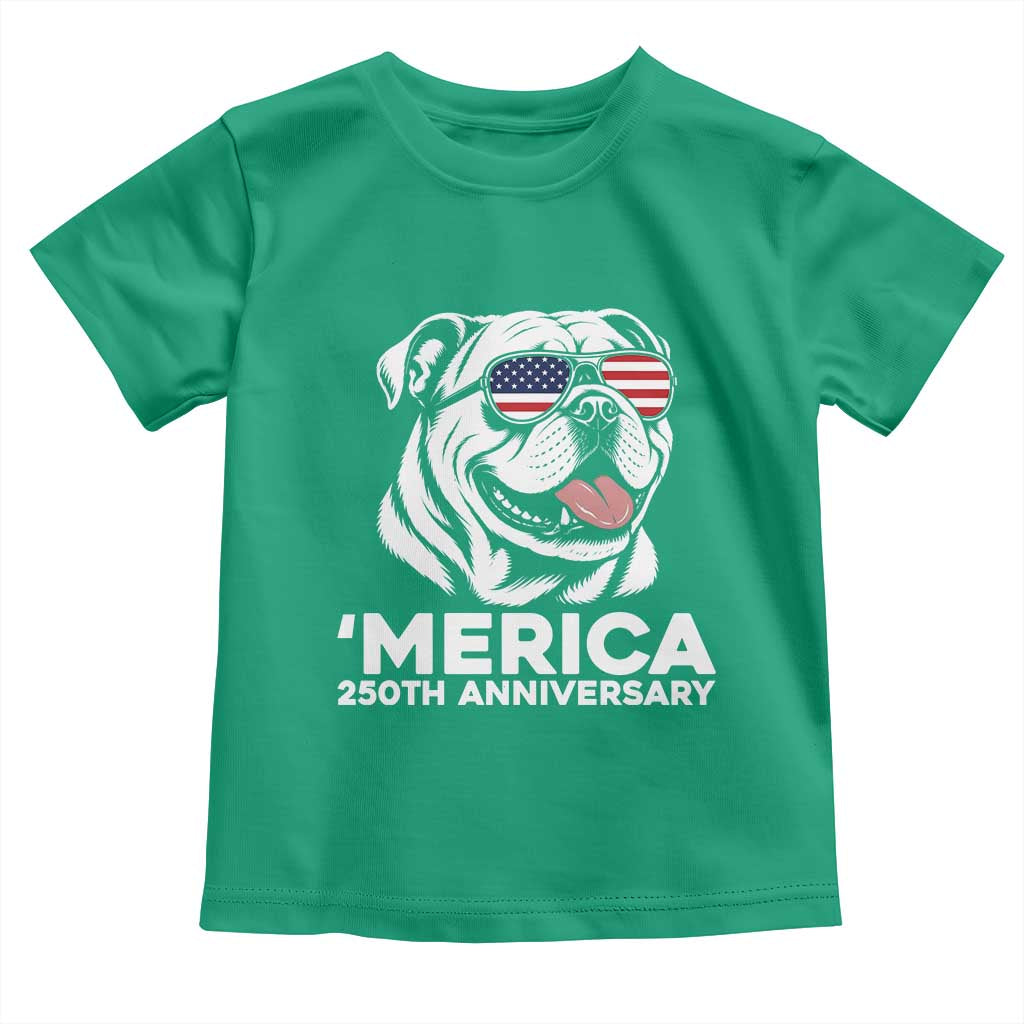 Merica English Bulldog Lover Toddler T Shirt 250th Anniversary Gift