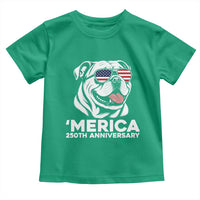 Merica English Bulldog Lover Toddler T Shirt 250th Anniversary Gift