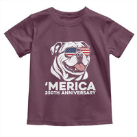 Merica English Bulldog Lover Toddler T Shirt 250th Anniversary Gift