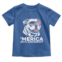 Merica English Bulldog Lover Toddler T Shirt 250th Anniversary Gift