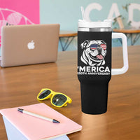 Merica English Bulldog Lover Tumbler With Handle 250th Anniversary Gift