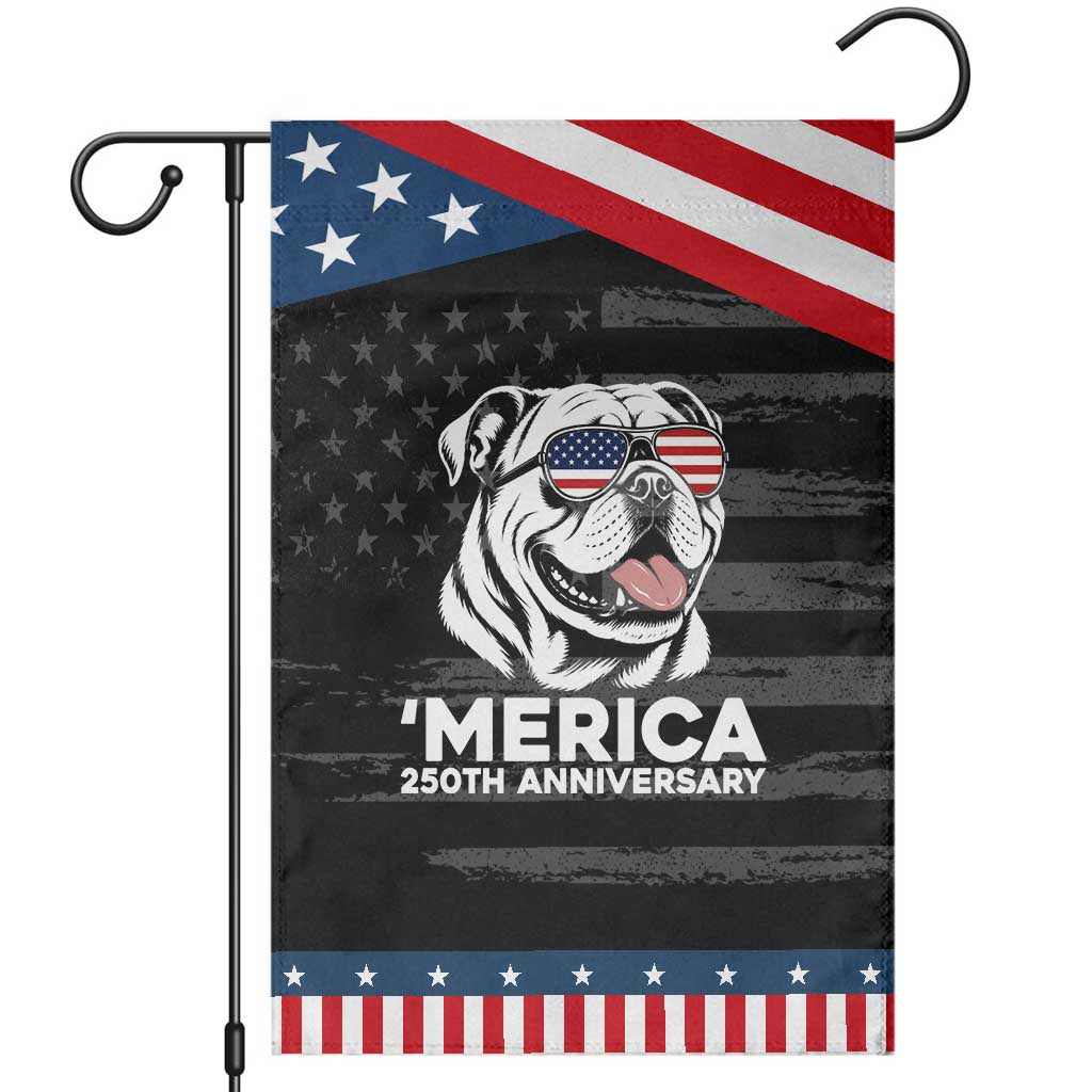 Merica English Bulldog Lover Patriotic Garden Flag 250th Anniversary Gift
