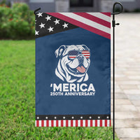 Merica English Bulldog Lover Patriotic Garden Flag 250th Anniversary Gift