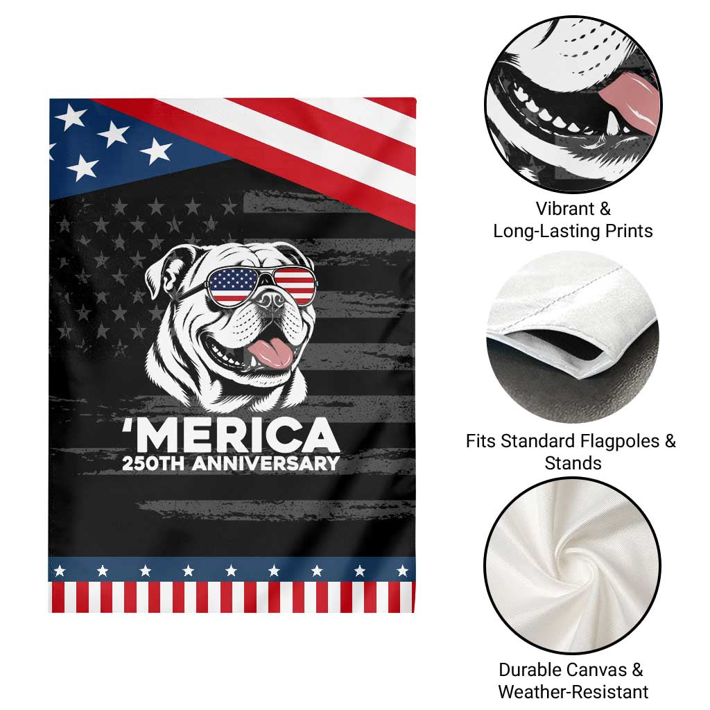 Merica English Bulldog Lover Patriotic Garden Flag 250th Anniversary Gift
