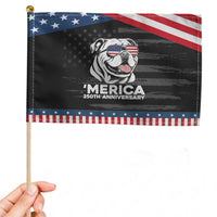 Merica English Bulldog Lover Patriotic Handheld Flag 250th Anniversary Gift