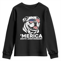 Merica English Bulldog Lover Youth Sweatshirt 250th Anniversary Gift