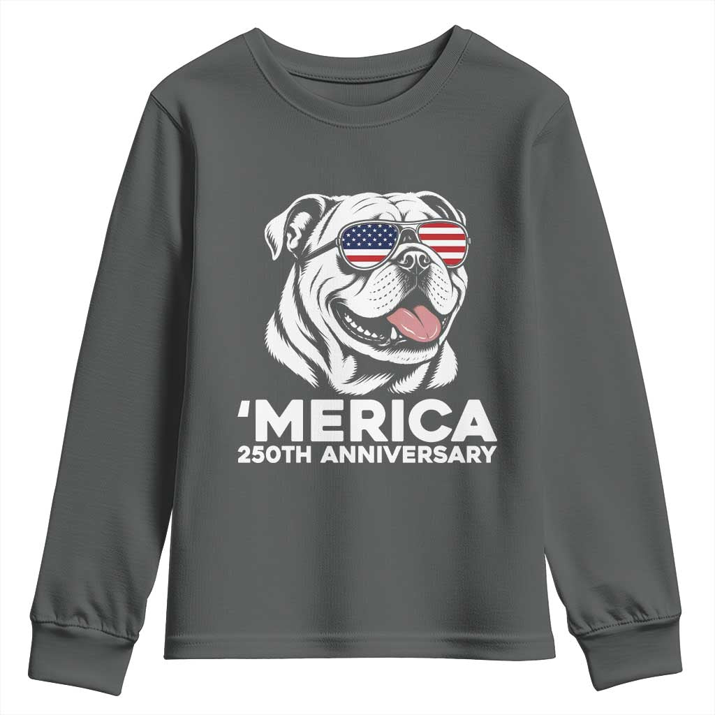 Merica English Bulldog Lover Youth Sweatshirt 250th Anniversary Gift