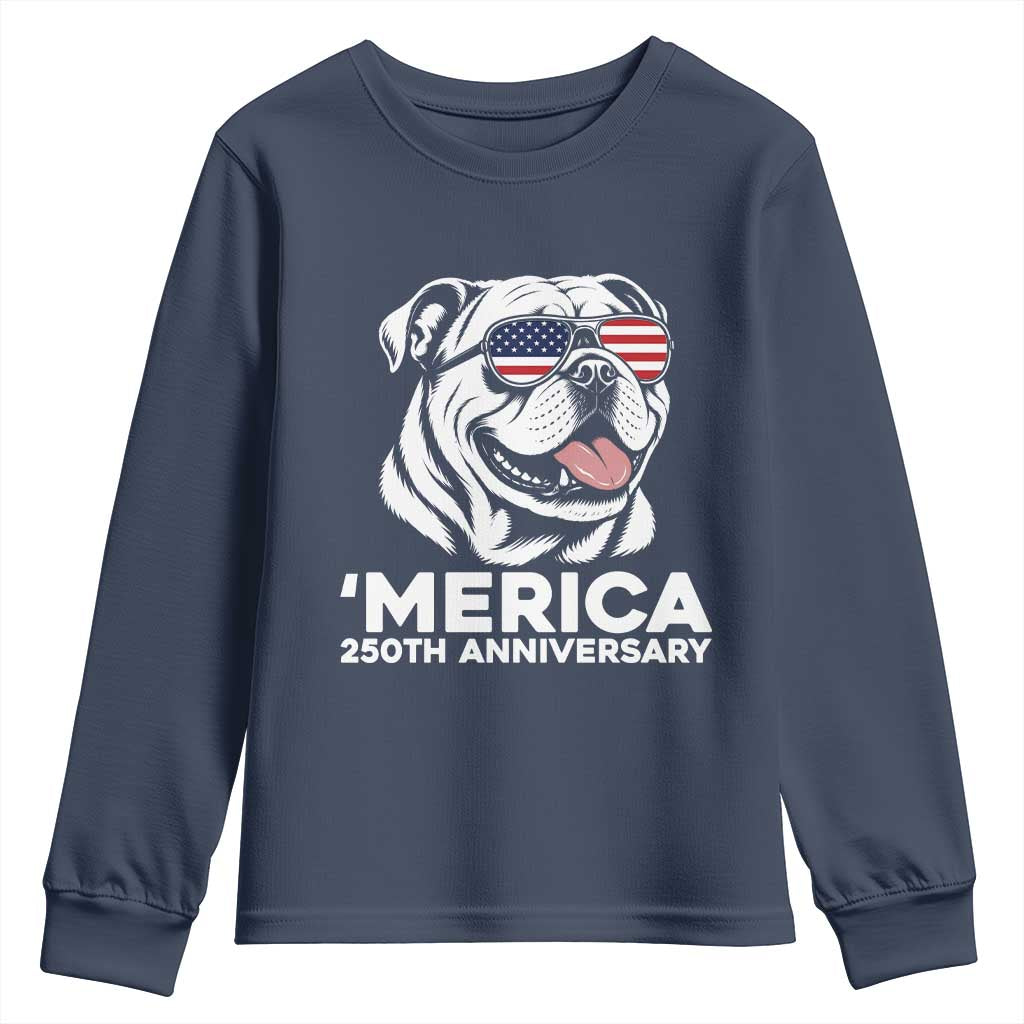 Merica English Bulldog Lover Youth Sweatshirt 250th Anniversary Gift