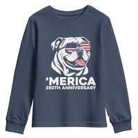 Merica English Bulldog Lover Youth Sweatshirt 250th Anniversary Gift