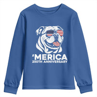 Merica English Bulldog Lover Youth Sweatshirt 250th Anniversary Gift