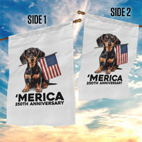 Merica Dachshund Lover Garden Flag 250th Anniversary Gift