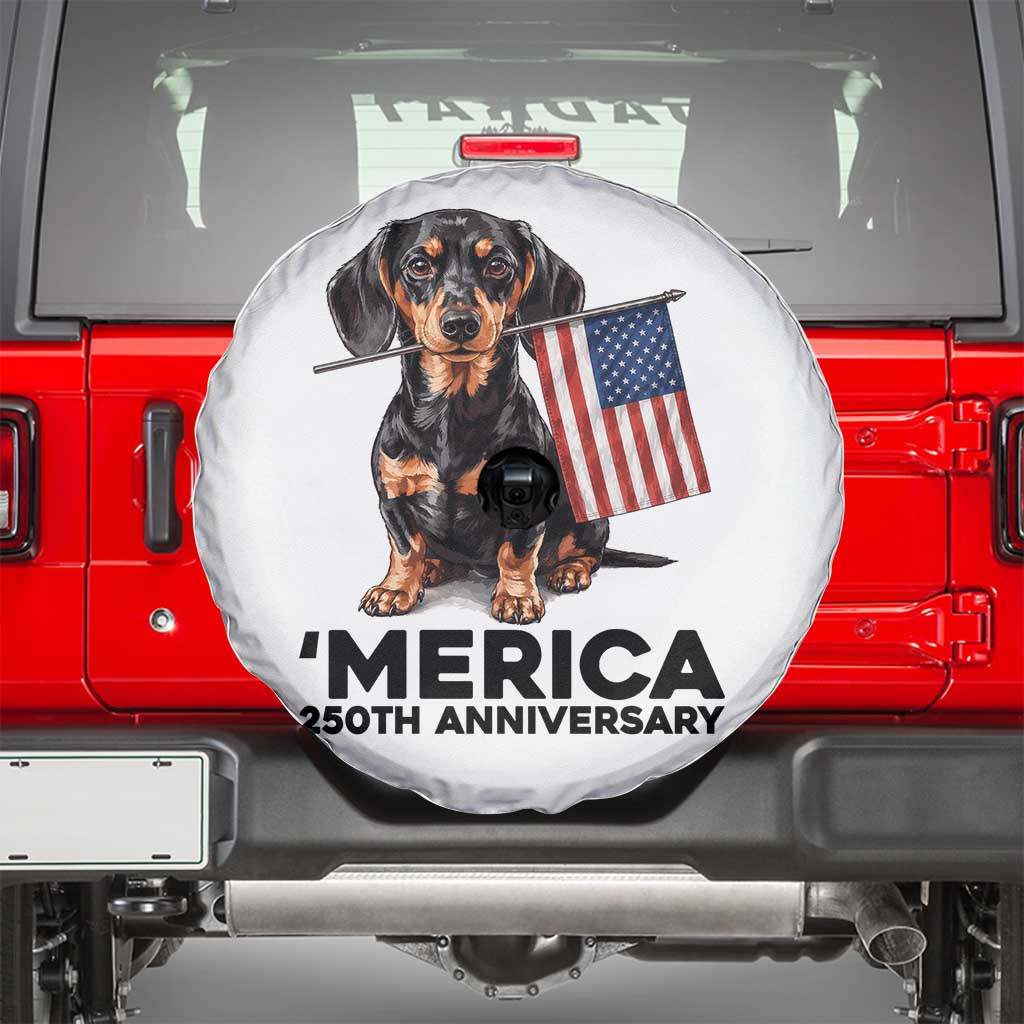 Merica Dachshund Lover Spare Tire Cover 250th Anniversary Gift
