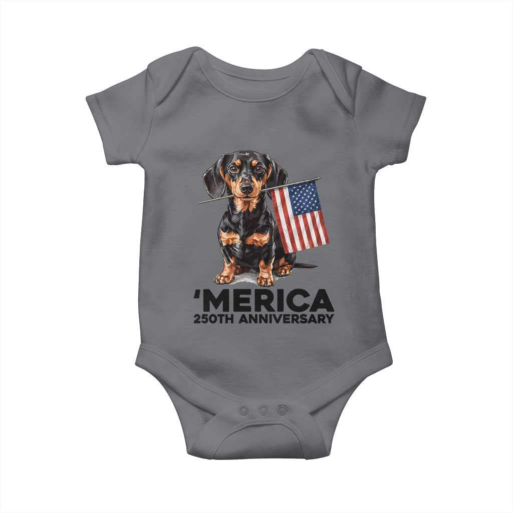 Merica Dachshund Lover Baby Onesie 250th Anniversary Gift