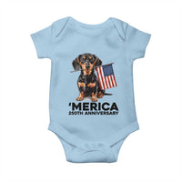 Merica Dachshund Lover Baby Onesie 250th Anniversary Gift