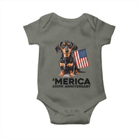 Merica Dachshund Lover Baby Onesie 250th Anniversary Gift