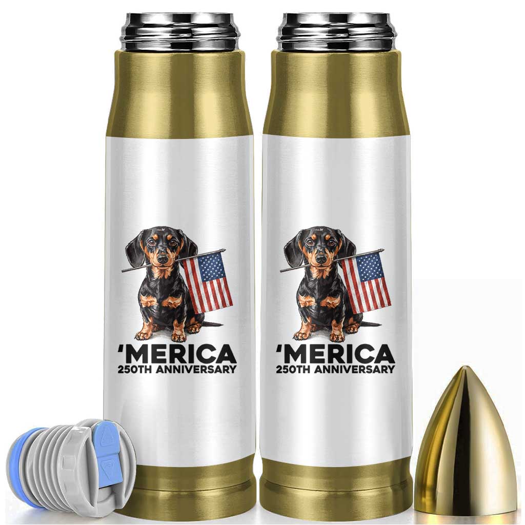 Merica Dachshund Lover Bullet Tumbler 250th Anniversary Gift