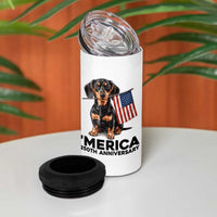Merica Dachshund Lover 4 in 1 Can Cooler Tumbler 250th Anniversary Gift