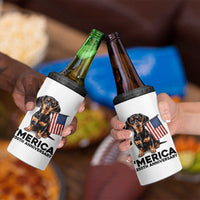 Merica Dachshund Lover 4 in 1 Can Cooler Tumbler 250th Anniversary Gift