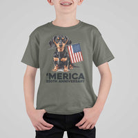 Merica Dachshund Lover T Shirt For Kid 250th Anniversary Gift
