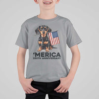 Merica Dachshund Lover T Shirt For Kid 250th Anniversary Gift