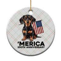 Merica Dachshund Lover Ceramic Ornament 250th Anniversary Gift