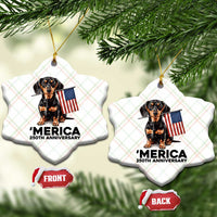 Merica Dachshund Lover Ceramic Ornament 250th Anniversary Gift