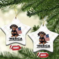 Merica Dachshund Lover Ceramic Ornament 250th Anniversary Gift