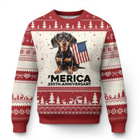 Merica Dachshund Lover Ugly Christmas Sweater 250th Anniversary Gift
