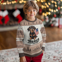 Merica Dachshund Lover Ugly Christmas Sweater 250th Anniversary Gift