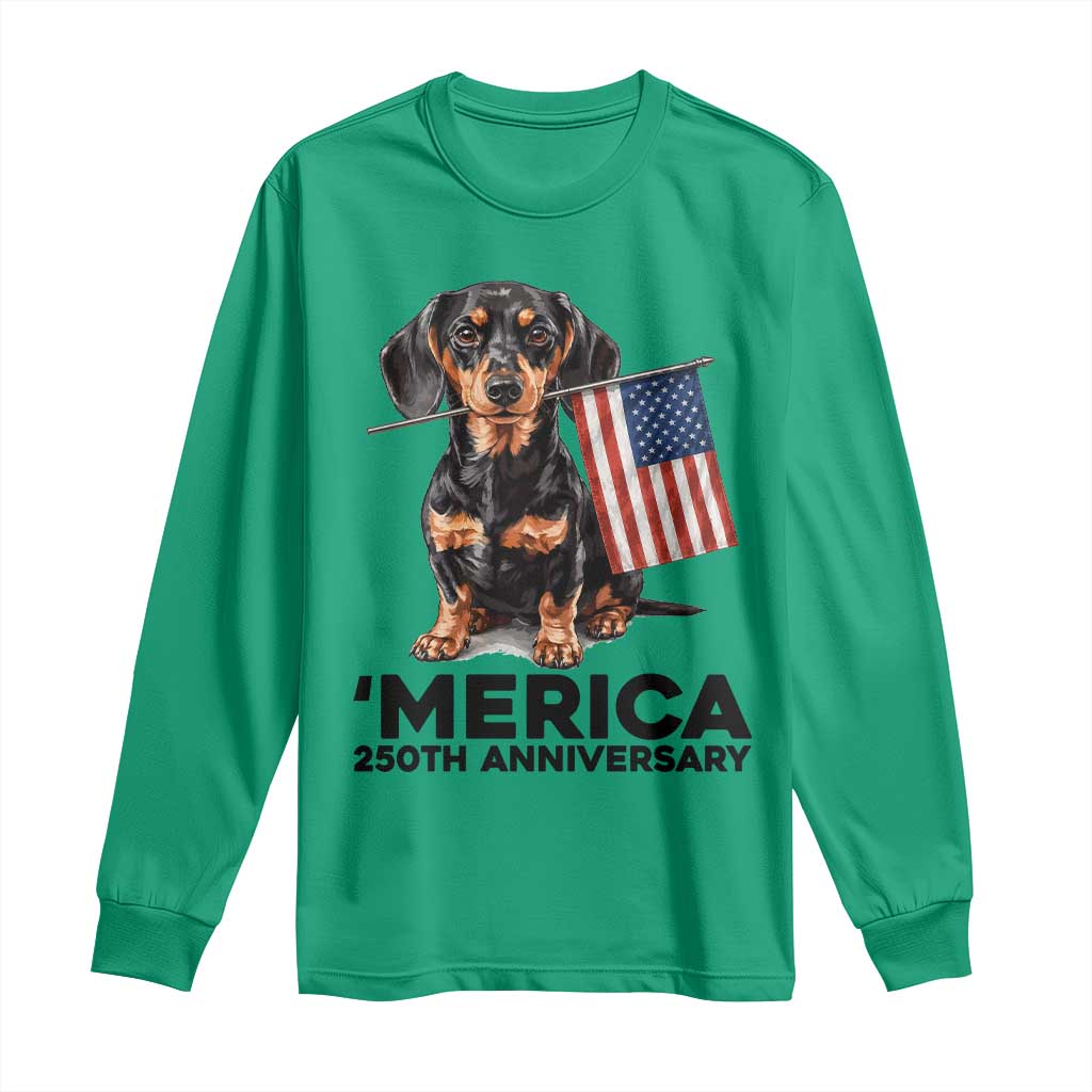 Merica Dachshund Lover Long Sleeve Shirt 250th Anniversary Gift