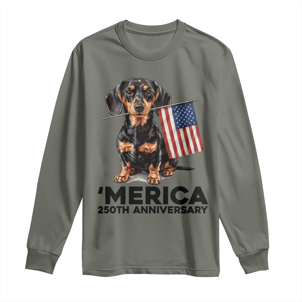 Merica Dachshund Lover Long Sleeve Shirt 250th Anniversary Gift