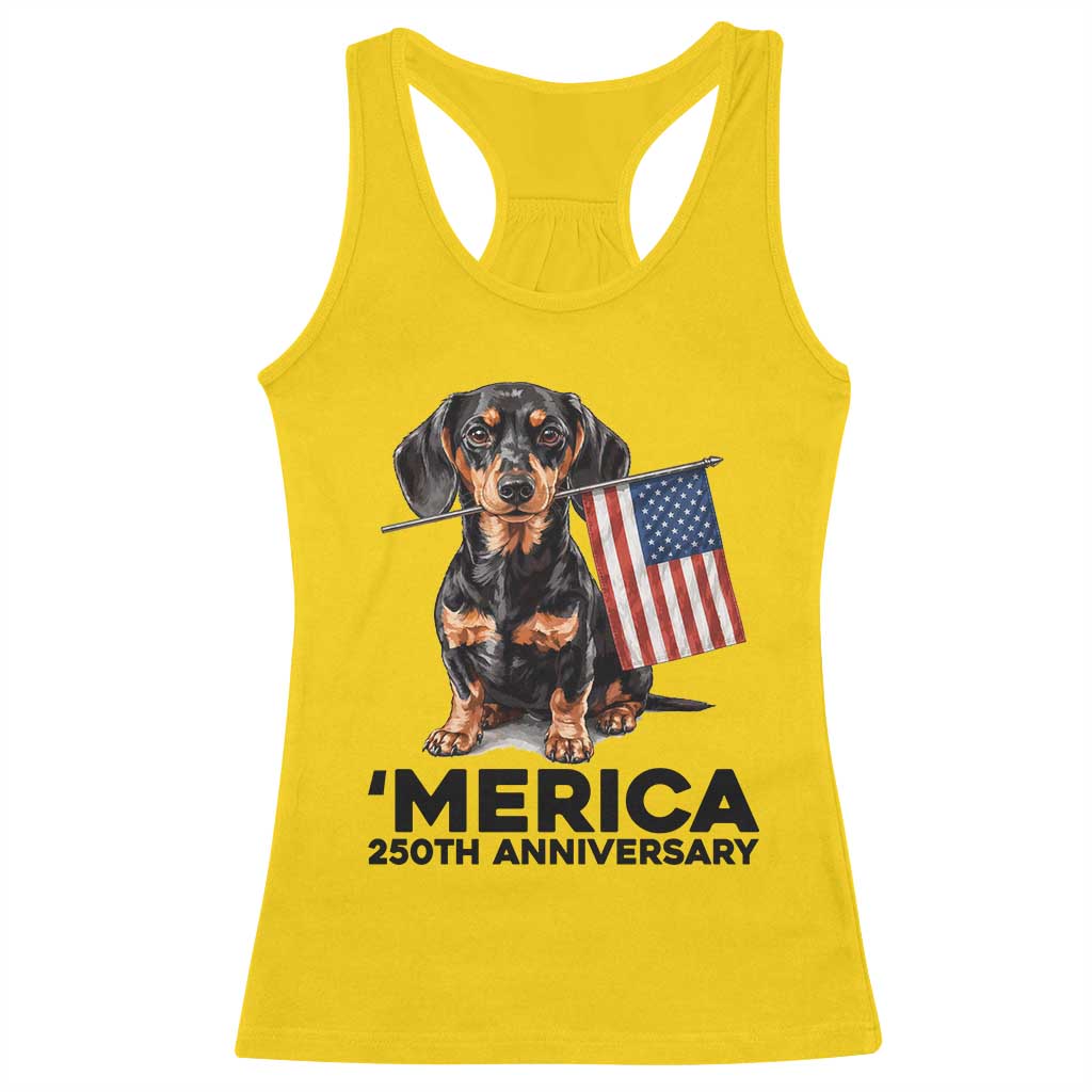 Merica Dachshund Lover Racerback Tank Top 250th Anniversary Gift
