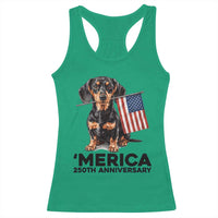 Merica Dachshund Lover Racerback Tank Top 250th Anniversary Gift