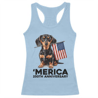 Merica Dachshund Lover Racerback Tank Top 250th Anniversary Gift
