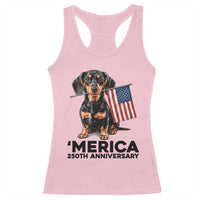 Merica Dachshund Lover Racerback Tank Top 250th Anniversary Gift
