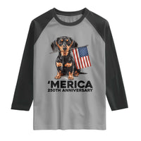 Merica Dachshund Lover Raglan Shirt 250th Anniversary Gift