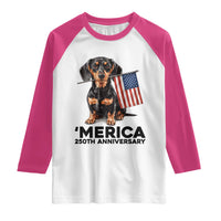 Merica Dachshund Lover Raglan Shirt 250th Anniversary Gift
