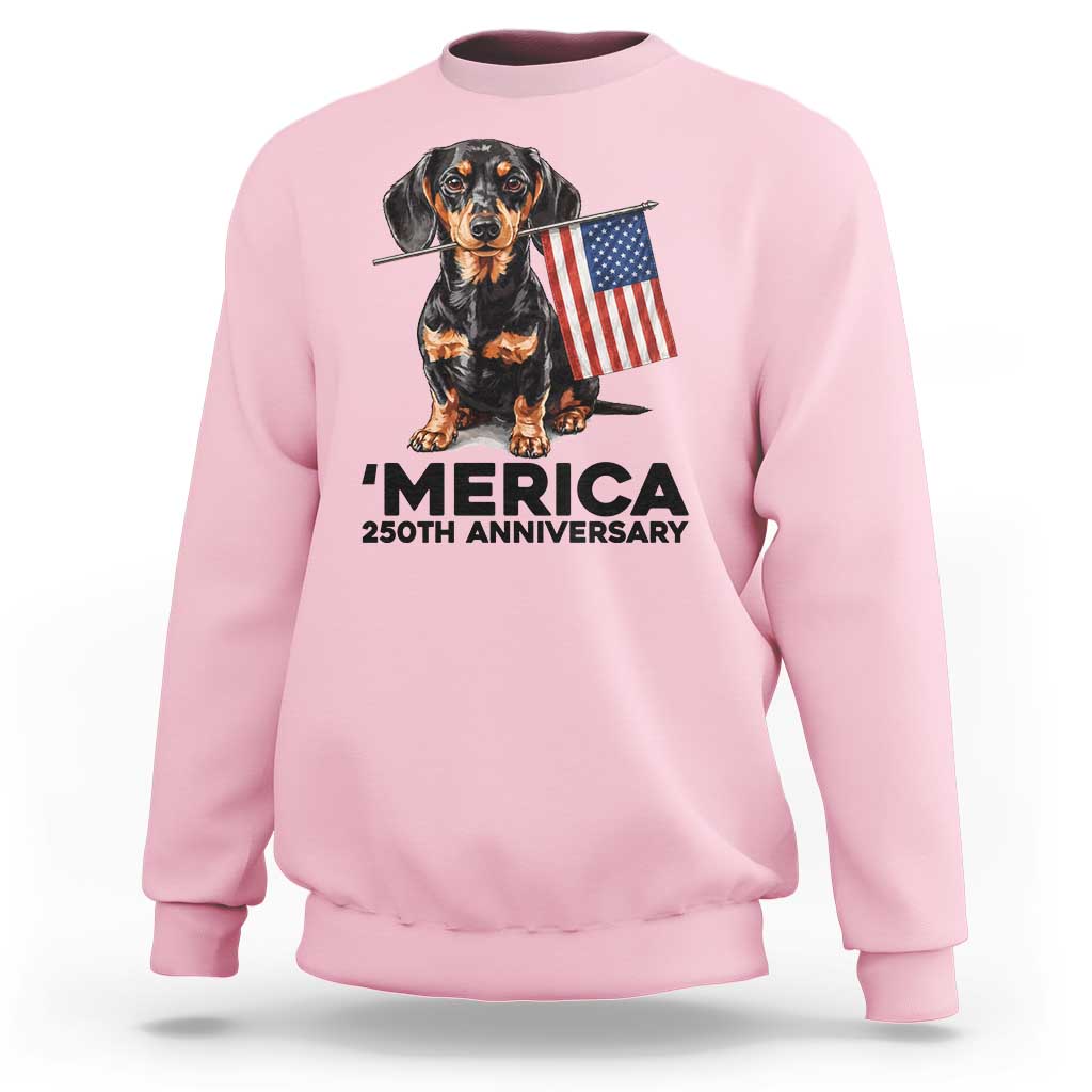 Merica Dachshund Lover Sweatshirt 250th Anniversary Gift