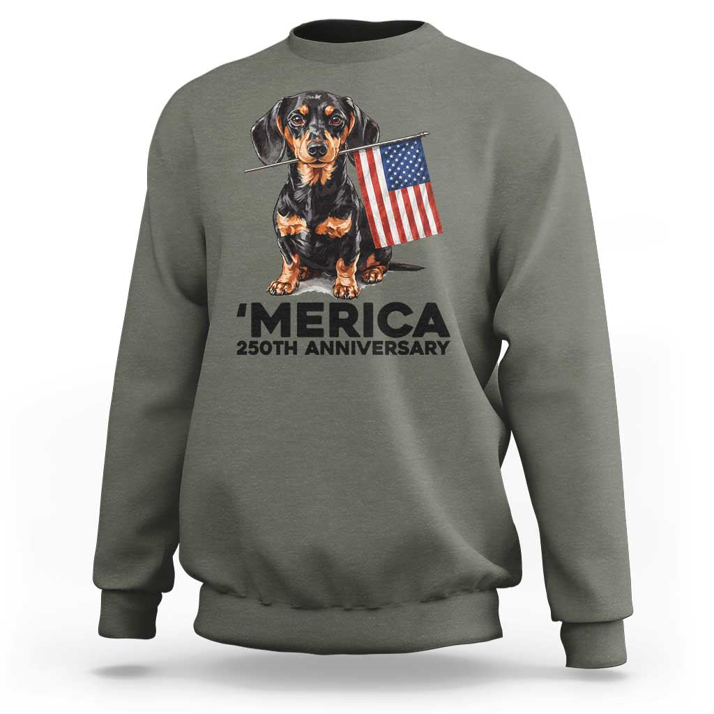 Merica Dachshund Lover Sweatshirt 250th Anniversary Gift