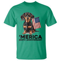 Merica Dachshund Lover T Shirt 250th Anniversary Gift