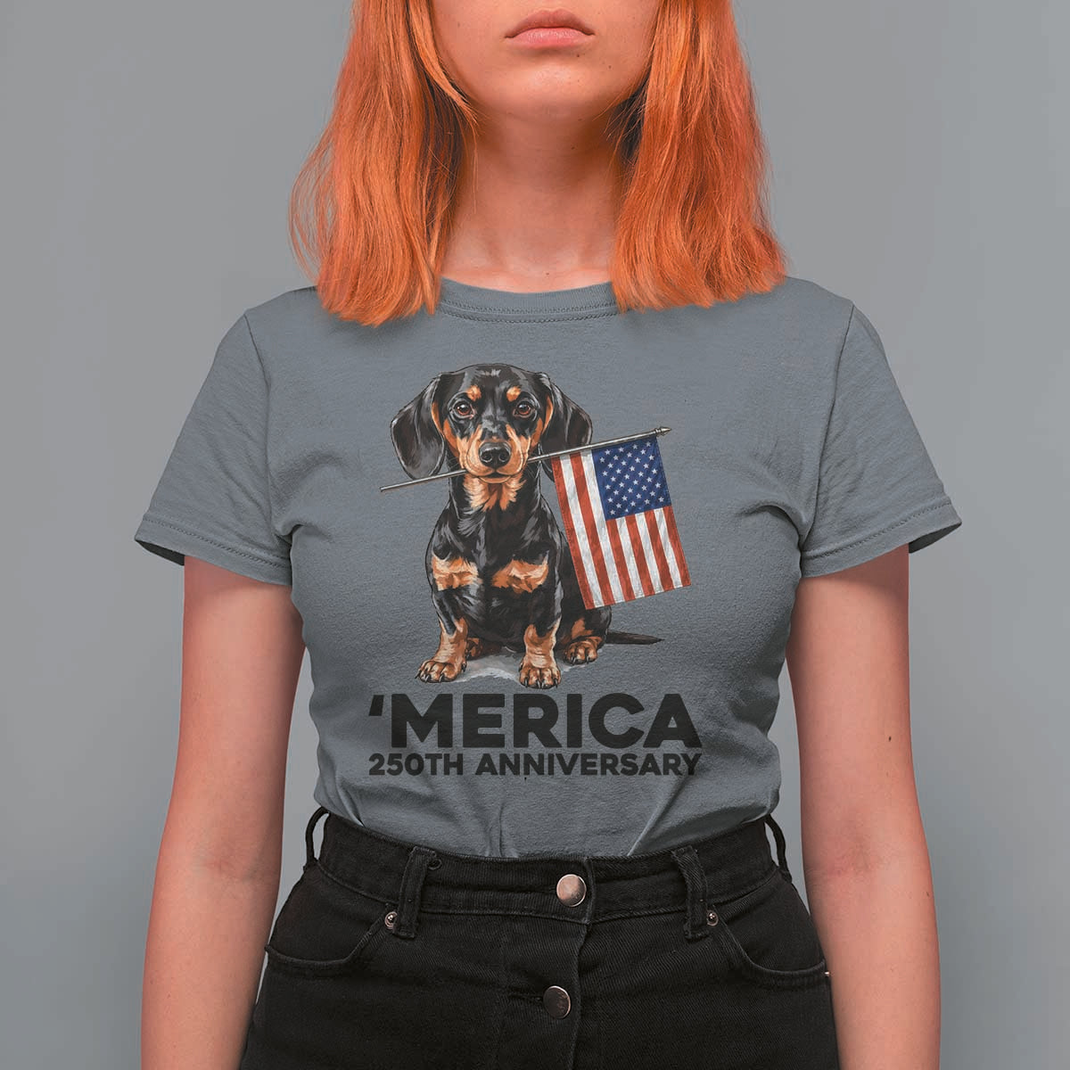 Merica Dachshund Lover T Shirt For Women 250th Anniversary Gift
