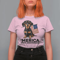 Merica Dachshund Lover T Shirt For Women 250th Anniversary Gift
