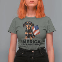 Merica Dachshund Lover T Shirt For Women 250th Anniversary Gift