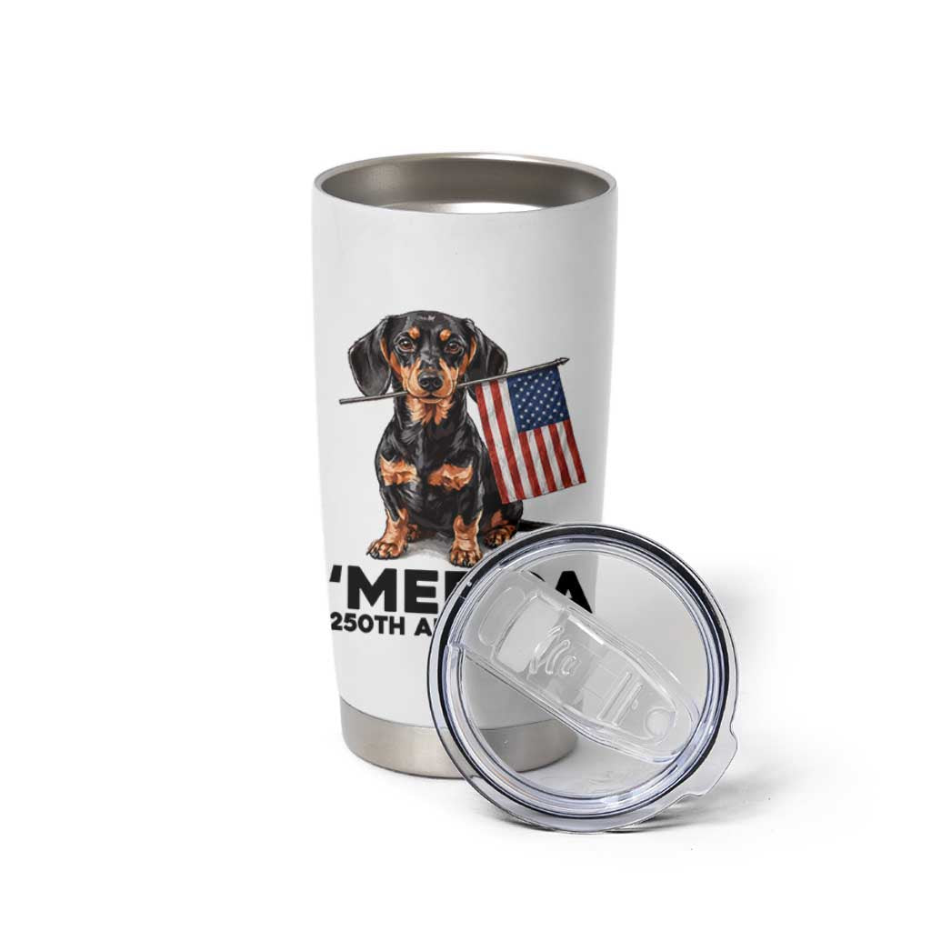 Merica Dachshund Lover Tumbler Cup 250th Anniversary Gift