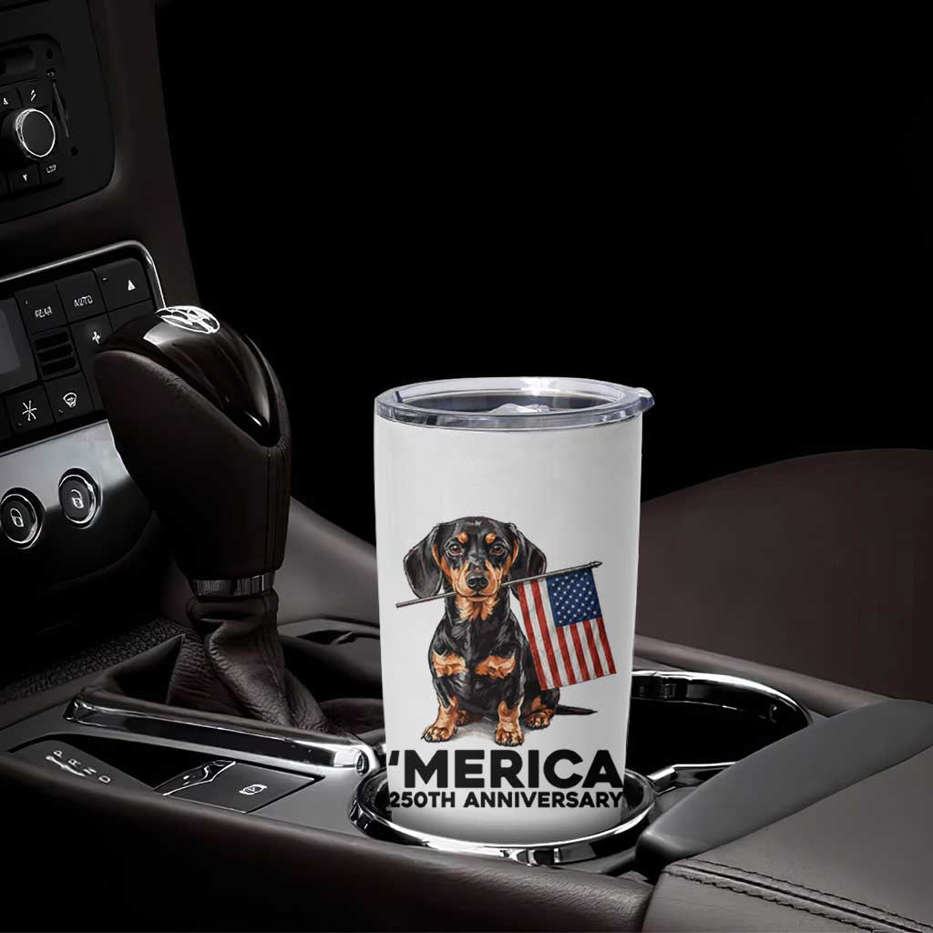 Merica Dachshund Lover Tumbler Cup 250th Anniversary Gift