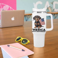 Merica Dachshund Lover Tumbler With Handle 250th Anniversary Gift