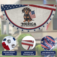 Merica Dachshund Lover Patriotic Fan Flag 250th Anniversary Gift