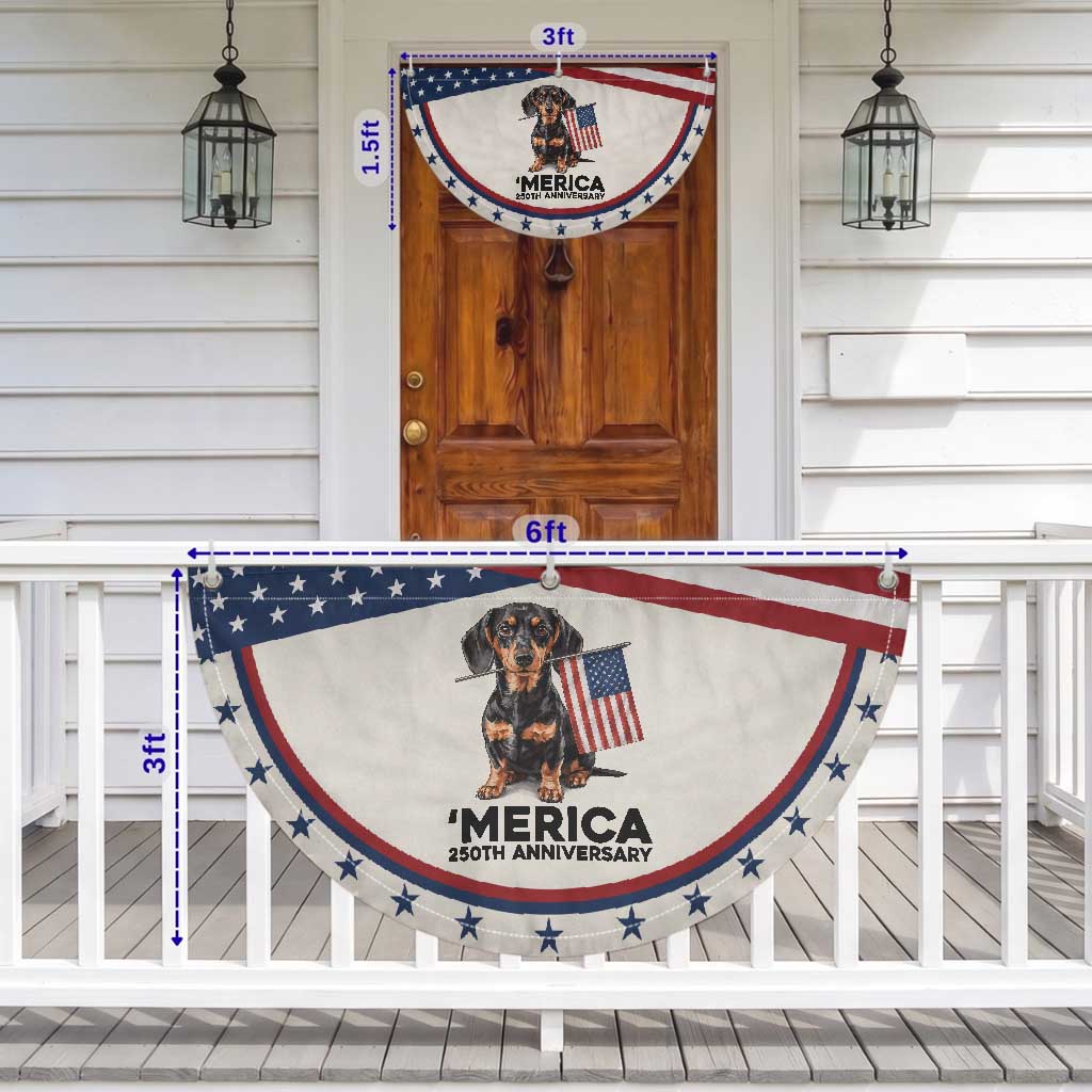 Merica Dachshund Lover Patriotic Fan Flag 250th Anniversary Gift