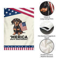 Merica Dachshund Lover Patriotic Garden Flag 250th Anniversary Gift