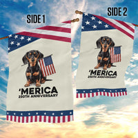 Merica Dachshund Lover Patriotic Garden Flag 250th Anniversary Gift